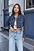 andy & natalie Womens Jean Jacket Cropped Fashion Button Down Denim Jackets Short Shacket Outfit XX-Large Blue