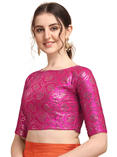 Image of OOMPH! Women's Art Silk Floral Half Sleeve Fitted Blouse