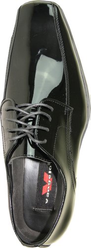 Vangelo Men Tuxedo Shoe Tux-5 Fashion Square Toe For Wedding Formal Event Black Patent 17M #TOP5