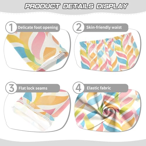 Colorful Stripes Kids Girl's Leggings Stretchy High Waisted Lounge Pants Exercise3