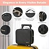 Mocado Travel Makeup Bag with LED Lighted Mirror,Travel Makeup Organizer,Makeup Case with 3 Color Lighted Setting and 10x Magnifying Mirror,Portable Storage and Adjustable Dividers Makeup Box(Black)