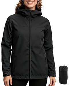 ACCNUO Veste Imperméable Femme Coupe Vent Femme Impermeable Veste de pluie avec capuche pour le cyclisme, la randonnée et l'escalade