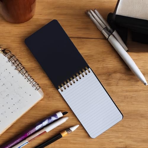 Image of INNAXA Small Pocket Notepad Ruled | Gold Wiro | Pocket-size Note Pad Line,perfect for office,or personal use Notebook 60 Pages,80 GSM Paper (Black, Pack of 6)