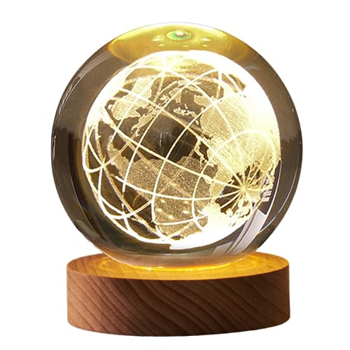 Luminária de Mesa Grande Bola de Vidro Galáxia, Sistema Solar, Saturno, Planetas, Menina Lua, Casal