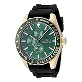 2 ans de garantie Invicta. INVICTA Aviator 49077 Montre Homme - Entanche - Analogique - Mouvement à Quartz - Acier Inoxydable avec Cadran Vert - 45mm