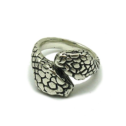 Bague en argent massif 925 Deux Serpents R001547 Empress : anneau ajustable femme