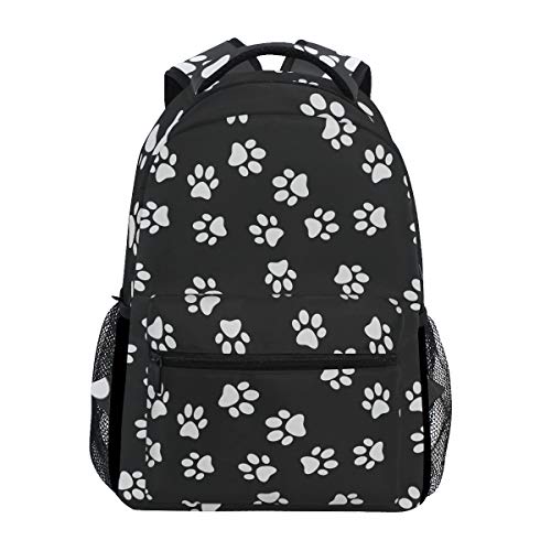 Mochila con diseño de huellas de perro de dibujos animados  impermeable  para la escuela
