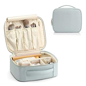 Vlando Travel Makeup Cosmetic Case Storage Bag Cosmetic Bag Portable Artist Storage Bag with Adjustable Dividers for…
