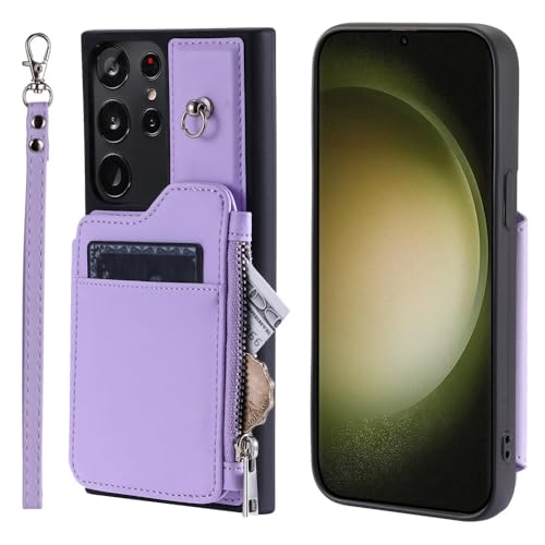 Étui en cuir violet de style sac à main LVTFCO haut de gamme pour Galaxy S21