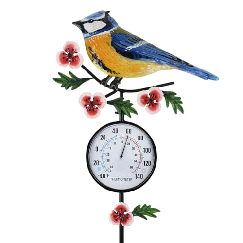Thermomètre de jardin colibri de 89 cm pour décorer votre extérieur avec élégance