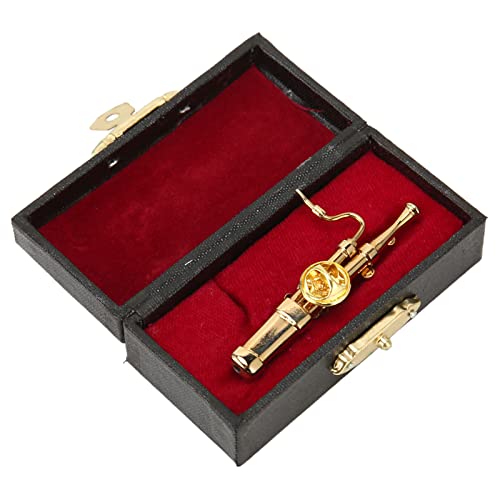 Fydun Miniature Basson Exquisite Color Elegant Strong Metal High Simulation Mini Basson Model for Table Shelf Cabinet for Families