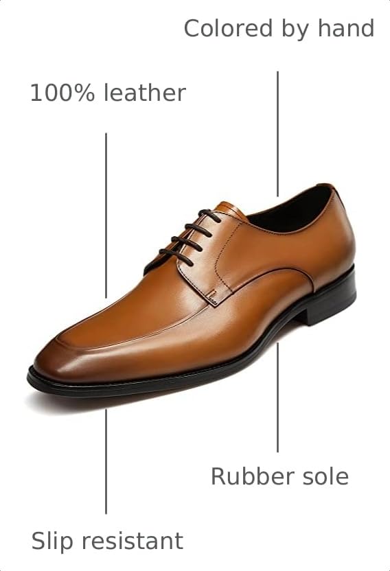 Image of GIFENNSE Mens Oxford Shoes Leather Dress Shoes for Men