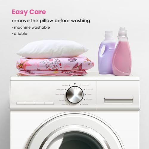 kids nap mat portable slumber bags with removable pillow and blanket for girls boys lightweight extra large sleeping bag for preschool camping daycare