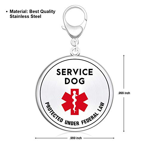 Service Dog ID Tag .999 inch for Small Breed- Hard Enamel Double Side Engraved Protected Under Federal Law with Medical Alert Symbol- Easily Attach to Dog Collar, Harness or Vest Strap Service Dog ID Tag .999 inch for Small Breed- Hard Enamel Double Side Engraved Protected Under Federal Law with Medical Alert Symbol- Easily Attach to Dog Collar, Harness or Vest Strap