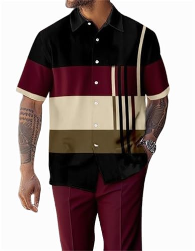 Men's Fashion 2 Piece Dress Shirts Suits Short Sleeve Big Men Leisure Sets Formal Pants Sets S-5XL