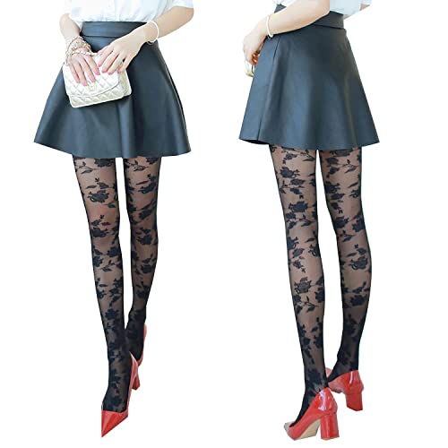Image of Sahabowi Women Tights, Sheer High Waist Pantyhose, Vintage Control Top Stockings, Siwa7