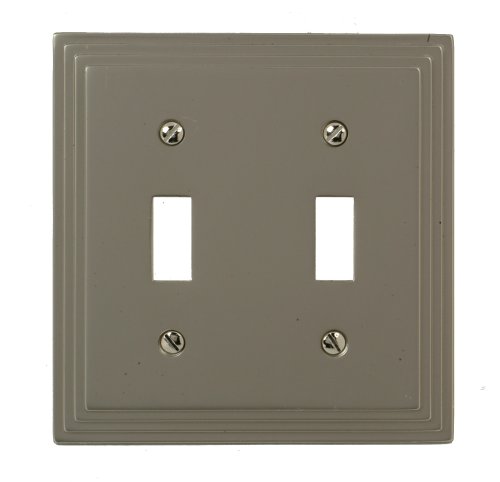 AMERELLESteps Double Toggle Cast Metal Wallplate in Satin Nickel