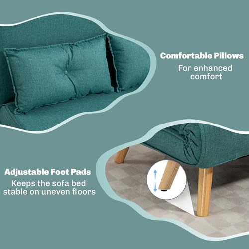 HOMCOM 2 Seater Sofa for Living Room, Modern Linen Fabric Couch, Armless Loveseat Sofa Settee with Wood Legs for Bedroom and Home Office, Light Grey 7 HOMCOM 2 Seater Sofa for Living Room, Modern Linen Fabric Couch, Armless Loveseat Sofa Settee with Wood Legs for Bedroom and Home Office, Light Grey - Image 7