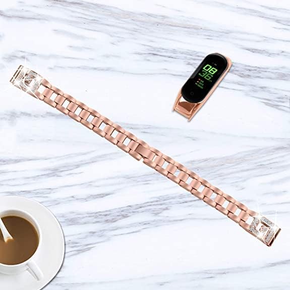 Miniatura 3 de Correa brillante para Mi Band 7, correas de reloj con diamantes de imitación brillantes para mujer, repuesto de pulsera de acero inoxidable para Mi