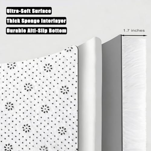 Tapis de salon 140x300 cm blanc doux avec dessous antidérapant - 8