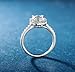 MDFUN 18K White Gold Plated Cubic Zirconia Promise Halo Engagement Promise Eternity Ring for Women (rhodium-plated-brass, 7)