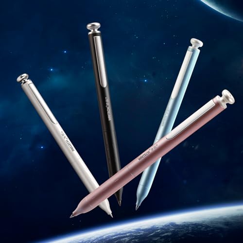 Image of WRITECH Gel Pens Fine Point: Premium Metal Barrel Retractable 0.7mm Black Ink Pen 2ct with 2 Refills No Smear & Bleed Quick Dry Smooth Writing Silent Click Luxury Up-Gel