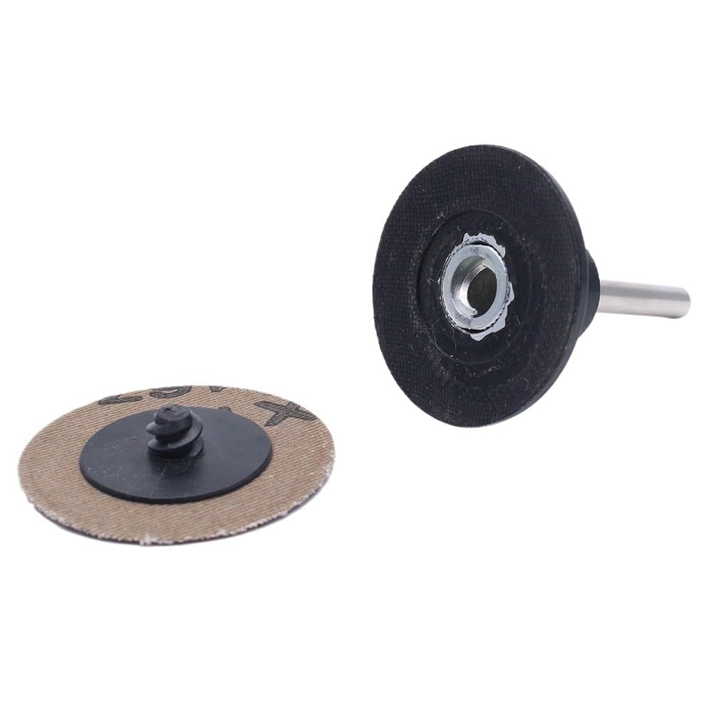 2 Inch Sanding Disc Abrasive Wheel for 50mm Pad Sandpaper Adapter with 1/4" Mandrel 60 80 100 120 Grit Finishing Tool(60)