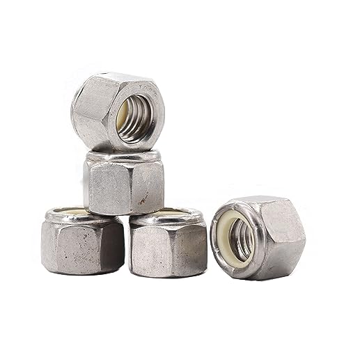 Image of 5pcs 5 /8-11 Nylock Nylon Inserted Self Locking Nuts Stainless Steel 304 Plain Finish