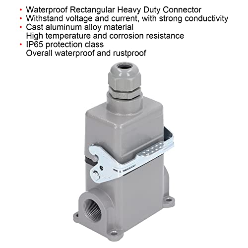 Conector pesado rectangular evita fallos por agua y humedad IP65 16A 4