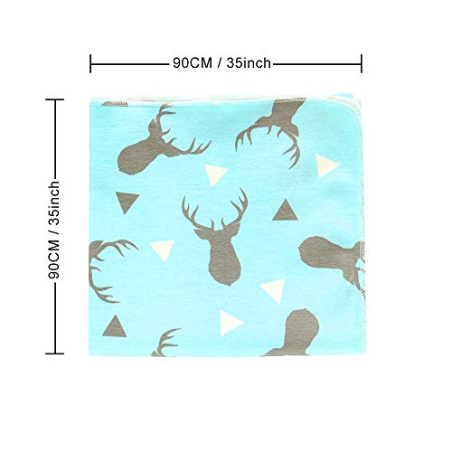 100% Cotton Knitted Baby Swaddle Blanket With Hat Set, 35"X35", Newborn Swaddle Wrap, Receiving Blankets, Burping Cloth & Stroller Cover For Boys Girls(Grey Deer) #TOP1
