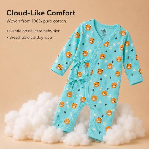 Image of The Mom Store Baby Romper Jabla Style For Boys And Girls | Cotton | Soft Infant Bodysuit | Trendy Stylish Sleepwear For Newborn Baby | Printed | Unisex Comfortable Everyday Baby Wear
