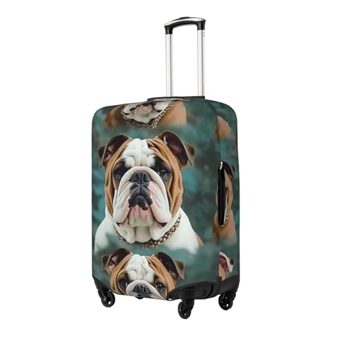 Funny English Bulldog Luggage Cover for Suitcase TSA Approved Elastic Suitcase Cover Anti-Scratch Travel Luggage Protector Cover Washable Trolley Case Cover Fit 18-32 Inch Luggage Small2