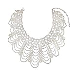 RBG Dissent Collar Necklace for Women Girls Detachable Pearl Beaded Blouse Fake Collar Choker Neckla