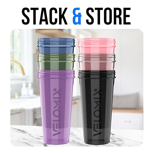 -6 PACK- 28 OZ Protein Shaker Bottles for Protein Mixes, Shaker Cups for Protein Shakes, Small Shaker Bottle Pack, Shaker Cup, Shakers for protein Shakes (Core Series)