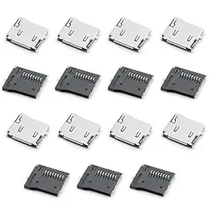 Fielect PCB Surface Mount Push-Out Flip Type TF Micro SD Memory Card Socket for Portable Digital Equipment 15Pcs