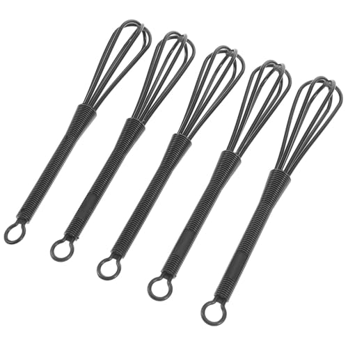 MAGICLULU 5 Batidores de Plástico Negro para Mezclar Tintes y Huevos, Utensilio Versátil y Fácil de Usar para Cocina y Salón, Paquete de 5 Piezas Reutilizable