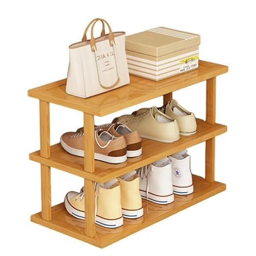 M.T. BROTHERS Standing Shoe Racks, Stackable | Beautiful | Natural | Functional | Sturdy, Bamboo Shoe Rack for Hallway Closet Living Room Entryway Organizer (47 CM, 2 Floor) (B0CH55R2M6) Amazon Price History, Amazon Price Tracker