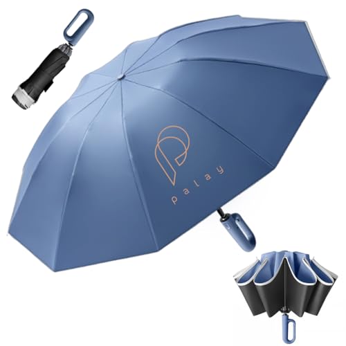 Image of PALAY 3 Fold Rain Umbrella with Reflective Strap, Large