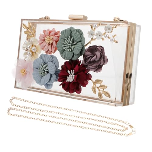 Pochette à fleurs pour mariage en acrylique élégant sac de soirée