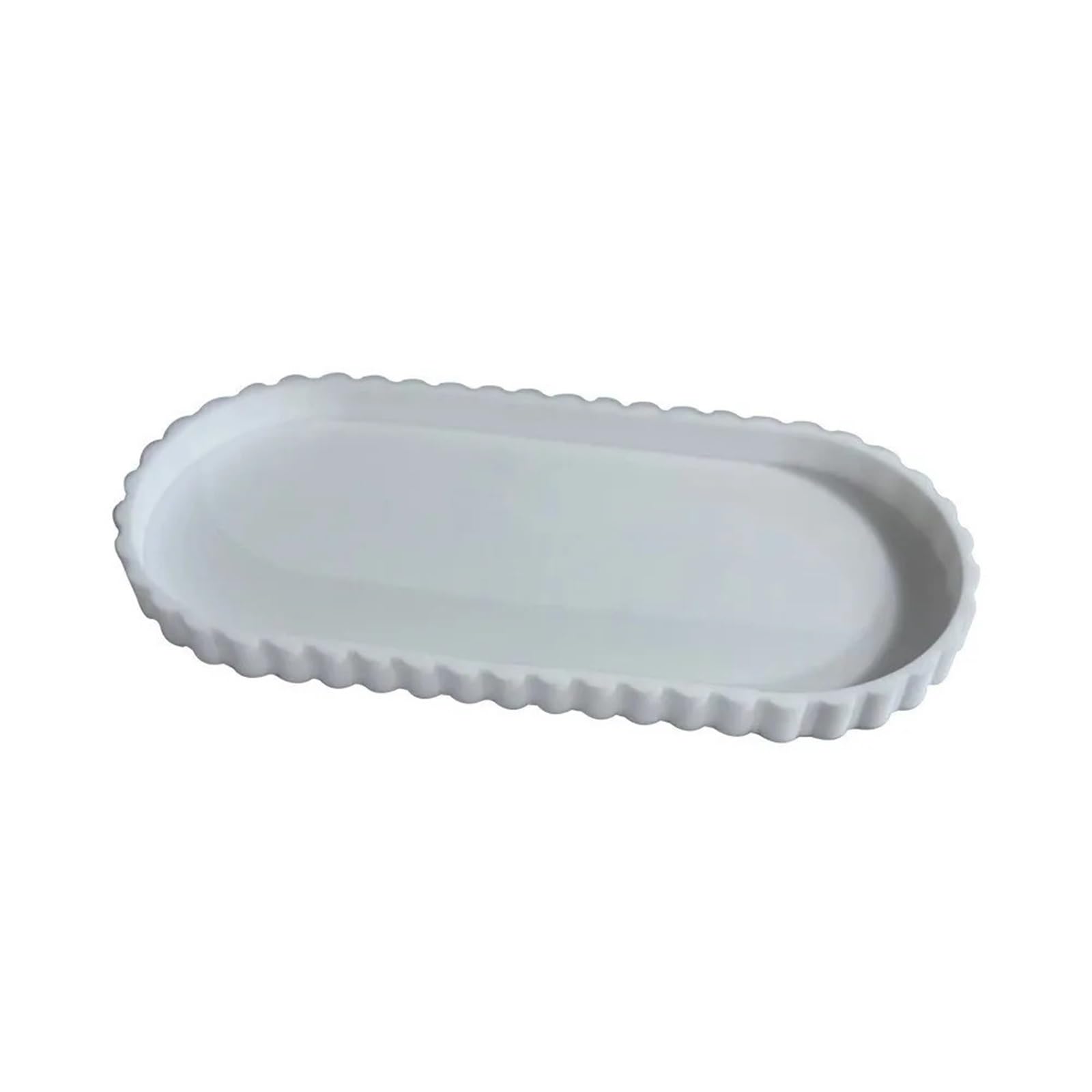 Silicone Bathroom Tray Marble Wave Edge Oval Silicone Vanity Tray