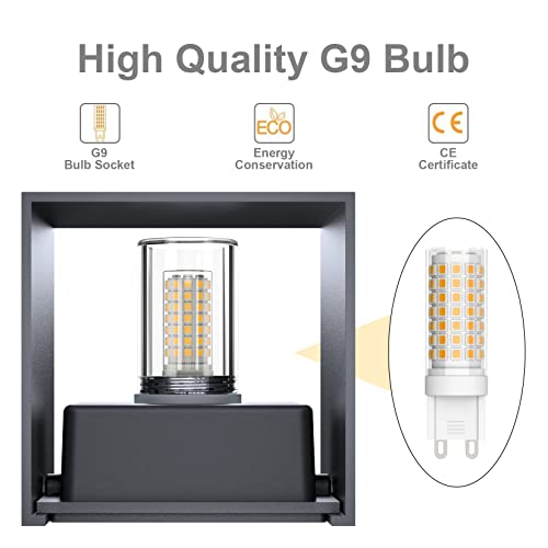 Klighten 2PCS Modern LED Wall Lights Up and Down Wall Lamp Indoor/Outdoor Sconce Lights for Living Room Bedroom, Hallway - Image 2