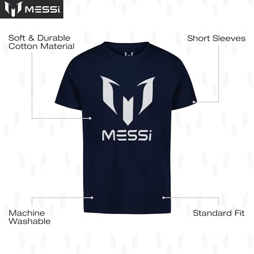 Image of Messi Men's Wingstar Logo Tee, Lifestyle Short Sleeve T-Shirt | Standard Fit with Graphic
