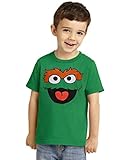 Sesame Street Oscar The Grouch Face Toddler T-Shirt-4T