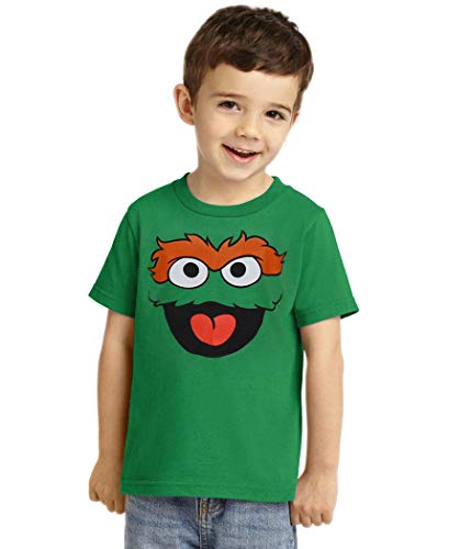 Sesame Street Oscar The Grouch Face Toddler T-Shirt-4T Green