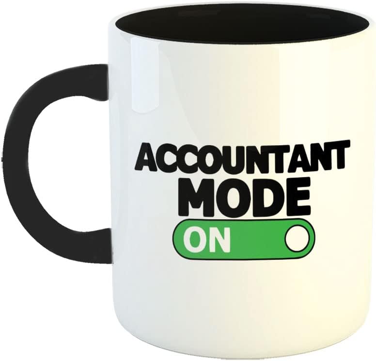 YaaNaa - Printed Coffee Mug, Chartered Accountant Theme - Accountant Mode On, Gift for CA, Gift for Chartered Accountant Students, Gifts for Professionals, Gifts for Mens|Womens, R2082-BK