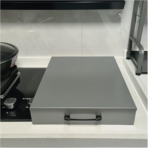 Gas Stove Cover Board with Anti-Slip Feet, Large Stove Top Covers, Durable Easy Clean Countertops for Gas Range Handmade Cookware(Gray,35x24x3in/90x60x8cm)