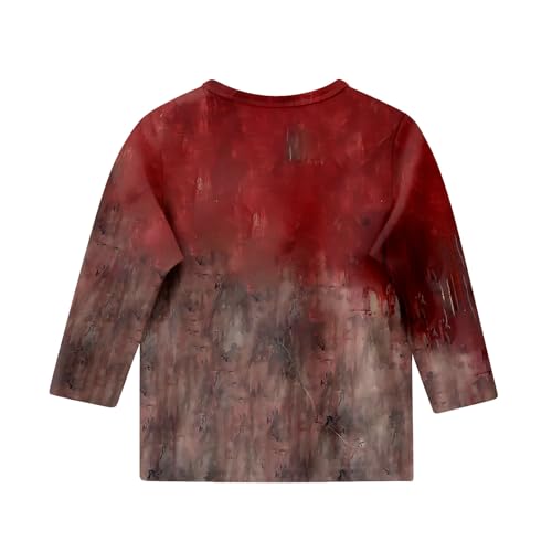 Halloween Shirts for Boys Bloody 3/4 Sleeve Fall Loose Shirts Funny It's Not My Blood Crew Neck Top 3/4 Sleeve Outfit4