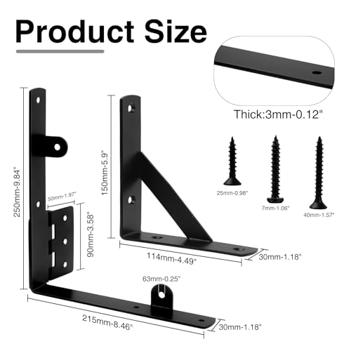Image of Anti Sag Gate Frame Kit Heavy Duty Gate Corner Brace Bracket with a Self-Locking Gate Latch Gate Kits for Wooden Fence Garden Wooden Driveway Gates Shed Doors Corral Gates 2 Sets