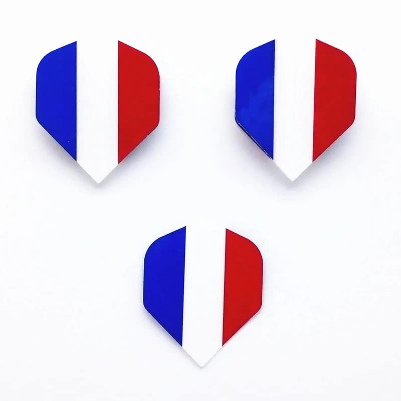 Dartfellas France French Flag Strong Durable Dart Flights for Steel & Soft Tip Darts (1 Set - 3 Flights)