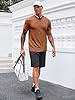 Runcati Men's T-Shirt Crew Neck Short Sleeve Summer Tops Regular Fit Sport Fitness Functional Shirt Plain Basic Undershirt Business Shirts, brown, XXL #3